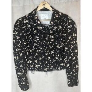 Floral Black Jean Jacket